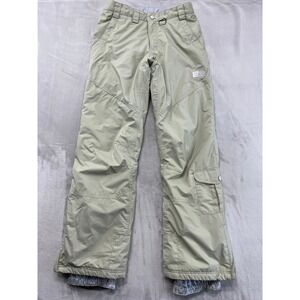 Sims Snowboard Pants Women Medium Tan Insulated Cargo Ankle Zip Winter Ski Nylon